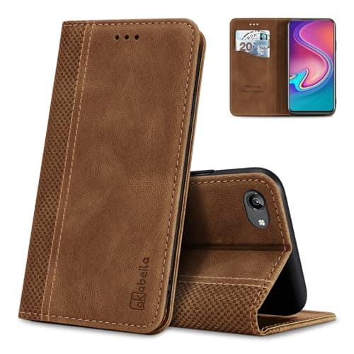 AKABEILA Case for Realme GT Neo6 SE 5G PU Leather Flip Wallet Case with Magnetic Closure Kickstand Card Slot Folio Cover 6.78 Inch Light Brown