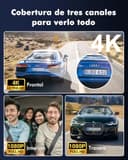Frvesroe Dashcam 3 Canales para Coche, 4K UHD Delante 170°+ Full HD Trasero 140°+ Interior 140°, Parking 24h, Dash CAM Coche, WiFi 6 & GPS, Visión Nocturna HDR/WDR, Dashcam con Tarjeta 64GB (V1) - 2