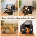 Vivifying Katzenklo Edelstahl mit Deckel, XL Leicht zu Reinigen und Geruchsresistent Katzentoilette Edelstahl, Rostfreier Stahl Katzenklo mit Pedals, Schaufel und Matte (Schwarz) - 6