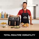 Ninja Foodi MAX Dual Zone Air Fryer, Amazon Exclusive, Tongs, 2 Drawers, 9.5L, 6-in-1, Use No Oil, Air Fry, Max Crisp, Roast, Bake, 8 Portions, Nonstick Dishwasher Safe Baskets, Copper/Black AF400UKCP - 9