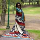 Tommy Lion - Manta de Lana de Alpaca y Lana Merino, hipoalergénica, Suave, Ligera, Tejida a Mano, 228 x 203 cm (Multicolor) - 4