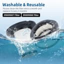 Wiederverwendbare Staubsauger Filter kompatibel für Rowenta X-Force Flex 11.60 12.60 14.60 15.60,Ersatzteile Zubehör Filter,2 Pre-Motor Filter + 2 Post Motor Filter,Ersetzt ZR009007,ZR009008. - 4