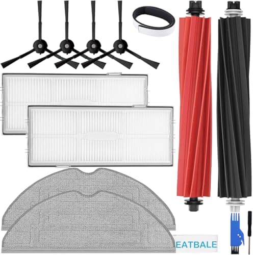 EATBALE Accessories Kit for Roborock S8 / S8 +/ S8 Pro Ultra Robot Vacuum Cleaner, Replacement Parts 2 Main Brush, 4 Side Brush, 2 HEPA Filter, 2 Mop Cloth Pads, 1 Bumper, 2 Tools (10Pcs)