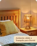 EDISHINE Lámpara de Mesita de Noche, Lámpara de Mesa con Pantalla de Lino Verde y Base de Madera Natural, Casquillo E27, Bombilla LED de 2700K Incluida, para Sala de Estar, Dormitorio y Oficina - 7
