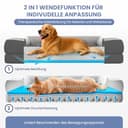 ELONEO orthopädisches Hundebett mittelgroße Hunde - 90x68x18cm, Hundekorb mit Memory Foam, Hundematte wasserdicht und waschbar, Hundekissen, Hundematratze mit weicher Polsterung, grau - 3