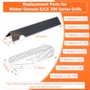 Denmay Flavorizer Bars 66032 y deflectores de calor 66040 para Weber Genesis II E-310, II E-330, II E-335, II S-335, II LX S/E-340 (2017 y posteriores), placas calefactoras de piezas de repuesto para - 2