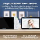 Babysense Full HD Split-Screen-Babyphone mit 2 Kameras, Nachtlicht in 6 Farben, Geräusch- & Lichtmaschine, 20-Stunden-Akku, abhörsichere Verbindung ohne WLAN - 5