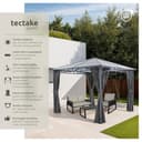 tectake® Gazebo da giardino 3 x 3 cm, gazebo di lusso, padiglione da giardino, con pareti laterali, telaio in alluminio, verniciato a polvere, inclusi 8 picchetti - 2