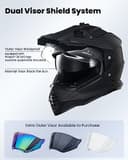 ILM Dual Sport Adventure Motocross Motorradhelm mit Pinlock kompatiblem Sonnenvisier ATV Dirt Bike Off Road Casco ECE Modell-WS902,Carbon, 2XL - 6