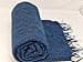 Coperta nepalese fatta a mano in lana di yak, scialli morbidi e oversize, coperta da meditazione in lana di yak, scialli in lana di yak, scialli blu e nero, blu-nero, 90 Inch X 47 Inch - 2