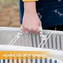 Ferplast Transportín Gato, Transportín Perro Mediano Pequeño y Gatos hasta 15 Kg, Techo Abrible, con Cojín y Comedero, 40 x 60 x h 38 cm, Transportín Mascotas Rígido Atlas 30 Open - 6