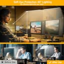 SKYLEO Lampada da Scrivania LED, Doppia Testa -Telecomando, 2400 LM, 24W, 5 Modi di Temperatura, Dimmerabile -Temp & Mem, Facile Installare - Per Ufficio, Letture - Nero - 4