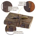 Set regalo Diario in Pelle con Segnalibro in pelle Stile Antico+Penna, A5 Taccuino fatto a mano Senza righe Rilegato in Pelle Taccuino Giornaliero Confezione regalo Perfetto Diario di viaggio 20x15cm - 3
