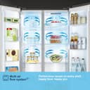 Fridgemaster MS83430EB Freestanding Slim American Side by side Door Fridge Freezer 441L, Total No Frost, Inverter compressor, Black, 83.2x178.0cm, Energy Rating E - 7