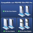 Tolesum Verticale Supporto con Raffreddamento per PS5/PS5 Pro/PS5 Slim,Supporto di Ricarica per Doppio Controller PS5 con USB/Ventola a 3 Livelli/luce RGB per PS5 UHD& Digital /PS5 Slim Disc & Digital - 2