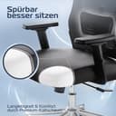 CLOUVOU BrightSeat Bürostuhl Ergonomisch [TESTSIEGER] Schreibtischstuhl 100% individuell einstellbar | Büro Stuhl & Gaming Stuhl | Computerstuhl Home Office Chair Ergonomic | Drehstuhl 150 kg - 6