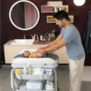 Chicco Cuddle & Bubble Bañera Bebé Ergonómica con Patas y Cambiador con Acolchado y Suave Reductor, Altura Regulable, Cierre Compacto, Organizador, Ocean Máx. 11 Kg, Gris, Graphite Melange - 2