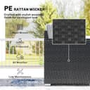 Outsunny 5 Seater Rattan Garden Furniture Set, 3 Seater Garden Sofa, 2 Armchairs, Faux Wood Coffee Table, Outdoor Furniture Conversation Set with Wide Armrests, Cushions, Pillows for Patio, Dark Grey - 4