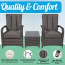 Giardino Arizona 2 Seat Garden Lounge Chair Set with Table & Outdoor Furniture Cover Patio Conservatory Furniture (Assembled) (Grey) - 2