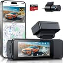 GKU Dashcam Auto Vorne Hinten, 4K/2,5K mit Touchscreen 3,18 Zoll, GPS 5G Wi-Fi Dash Cam, Dual Auto Kamera,64GB SD Karte,Parküberwachung,WDR,170° Weitwinkel,G-Sensor,Loop-Aufnahme,Max 256GB - 1