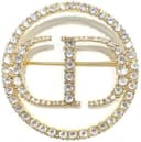 KLUFO CD Monogramma Strass Spilla Pin Rotonda Cristallo Lusso Gioielli Badge Regalo - 1