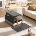 PalNests Lettiera per Gatti in Acciaio Inox, Sovradimensionato Lettiera per Gatti XXXL con Coperchio Ribaltabile a 105° e Paletta, 105L Lettiere in Metallo Rimovibile, Deodorante per Lettiere Gatto - 5