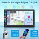 2 DIN Autoradio mit Bildschirm, Wireless Apple CarPlay Android Auto, 7 Zoll HD Touch Display Doppel-Din-Autoradio mit Bluetooth, Mirror Link, FM, AM, RDS, EQ, USB, Type-C, Mic, Rückfahrkamera - 6