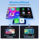 Rimoody Wireless Carplay Double Din Car Stereo, 7 Inch Touchscreen 2 Din Car Radio Head Unit with Android Auto Mirror Link, Bluetooth, FM, EQ SWC/USB/TF/AUX/UI Remote Control + Backup Camera - 2