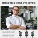 MELOKEA Bürostuhl Ergonomisch, 4D-Armlehnen, Verstellbare Sitztiefe, 4-Stufen Neigung, Gummirollen, Hohe Rückenlehne, Ergonomischer Lordosenstütze, Langes Sitzen, Homeoffice & Gaming, Bürostuhl 200KG - 6