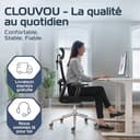 CLOUVOU BrightSeat Sedia ufficio ergonomica [TOP DI GAMMA] Sedia da scrivania per smart working | Poltrona ufficio per studio e camera | Sedia ufficio con ruote facile da spostare | Max. 150 kg - 8