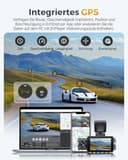 GKU Dashcam per auto anteriore posteriore, 3 canali 4K + 1080P+1080P WiFi con scheda SD da 64 GB, GPS 5 GHz WiFi, schermo IPS da 3", super visione notturna, WDR, sensore G, registrazione loop - 5