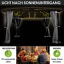 BRAST® Alu Pavillon Summerdream | viele Modelle & Farben | Größen 3x3m 3x4m | Moskitonetz + LEDs | TÜV geprüft | wasserdicht | UV-Schutz | festes Dach | 3x4m Grau LEDs - 6