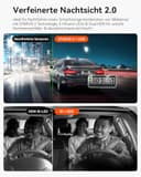 VANTRUE N2X 2.7K+1080P Dashcam Auto Vorne Innen, STARVIS 2 Dual HDR Nachtsicht Dash Cam, 2.5K/60FPS Front, GPS, 5GHz WiFi, App & Sprachsteuerung, DSGVO konform, 24/7 Parkmodus, G Sensor, max. 1TB - 4