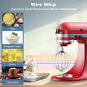 GVODE Edelstahl-Schneebesen für KitchenAid Zubehör, passend für KitchenAid 4,3 und 4,7/4,8L Mixer, ersetzt K45WW, für KitchenAid Mixer-Aufsätze, ideal für Eiercreme & Mehlkuchen, Spülmaschinenfest - 3