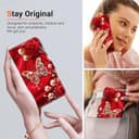 BLOTECH Red Buterfly Flip Cover Case for OPPO Realme GT Neo6 Glitter Butterfly Pattern Magnetic Closure Durable PU Leather [Lanyard][Kickstand][Card Slots] Soft TPU Book Case for OPPO Realme GT Neo6 - 4