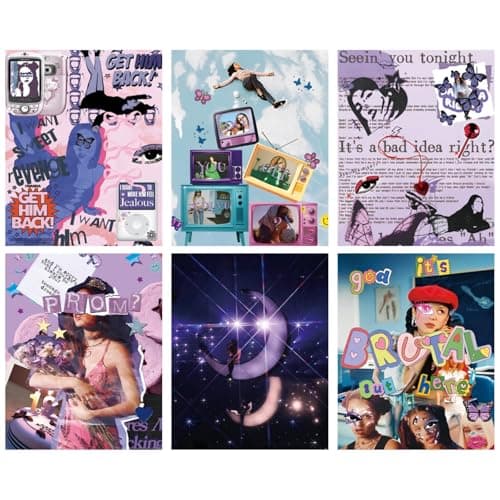 BDSHUNBF Set di 6 Olivia Poster, Motivo Copertine Degli Album, Poster Musicali, Decorazione Artistica, Poster Stampa, per Dormitorio, Senza Cornice