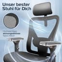 CLOUVOU CleverSeat Bürostuhl Ergonomisch [TESTSIEGER] Schreibtischstuhl 100% individuell einstellbar | Büro Stuhl & Gaming Stuhl | Computerstuhl Home Office Chair Ergonomic | Drehstuhl 150 kg - 7