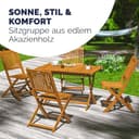 CASARIA® Juego de Muebles de Jardín 5 Piezas Plegable Set Comedor Exterior Madera Acacia FSC® Mesa 4 Sillas Resistente Intemperie Balcón Terraza - 7