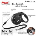 flexi® Classic M Seil 8 m schwarz, Roll-Leine für Hunde bis 20 kg - 3