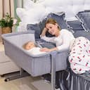 Willonin Culla Co-sleeping con materasso e zanzariera 2 in 1 Lettino Co-sleeping per neonati da 1 a 36 mesi (96 * 57 * 77cm) - 9