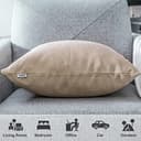 Topfinel Juego 2 Fundas Cojines Cama Sofas de Chenilla Algodón Lino Duradero Almohadas Decorativa de Color sólido para Sala de Estar, sofás, Camas, sillas Dormitorio Jardín Coche 45x45cm Caqui - 5