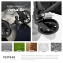 tectake® Passeggino Pieghevole, Passeggino Leggero con Cintura a 5 Punti Regolabile, Freno a Pedale, Tettuccio Pieghevole con Finestra, Protezione Raggi UV, Passeggino Bambini da 0 a 3 Anni - Grigio - 5