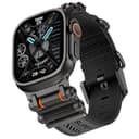 TAURI Nylon for Apple Watch Ultra 3/2/Ultra Strap 49mm [Rugged Braided Nylon + Stainless Steel Connectors] Adjustable Woven Band for SE 3 / Series 11/10/9/8/7/6/5/4 46mm/45mm/44mm Men Women, All Black - 1