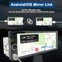 Radio Coche 1 DIN con Carplay Inalámbrico - Pantalla Táctil de 6.86 Pulgadas, Radio CarPlay 1 DIN Soporte Mirror Link para con Cámara de Respaldo, RDS FM Radio/Type-C de Recharge/Mic/SWC - 3