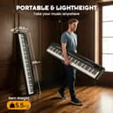 CAHAYA Piano Digital de 88 Teclas – Piano Eléctrico Semipesado con Conexión MIDI Atril Soporte en X Doble y 3 Pedales Ideal para Principiantes - 9