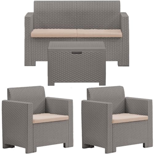 BICA 9067.3 Set Nebraska Salottino 4 Posti, Marrone, 281 x 155 x 79 cm