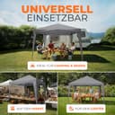 Kronenburg Faltpavillon wasserdicht Dachmaß 3 x 3 m UV Schutz 50+ Pavillon in Grau mit 4 Seitenteilen - 7