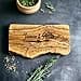 Engraved Olive Wood Chopping Board Personalised Couples Gift Engagement Gift Wedding Gift Anniversary Gift New Home Gift Valentines Day Heart Divider Design in 25cm 30cm 40cm and 50cm (Rustic 25cm) - 1