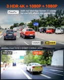 VANTRUE N4 Pro 3 HDR 4K+ 1080P+ 1080P STARVIS 2 Dashcam Auto, 5G WiFi PlatePix™ Dash Cam GPS 360° Puffer Parküberwachung Auto Kamera, IR Nachtsicht, Sprachbefehl, Privatsphäremodi, 2.45” 1TB Max - 2
