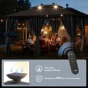TRIUMPHKEY Pavillon 3x4 Wasserdicht Stabil Winterfest, Garten Pavillion mit seitenwänden, UV-Schutz 50+, Plane Gartenlaube, Metallrahmen Pavillon, Patio Gazebo, Grau mit LED - 4